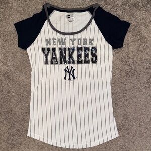 New Era New York Yankees MLB small t-shirt sequins bling women’s short sleeve
